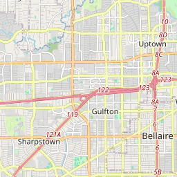 Map showing meeting area near west Bellaire and Alief, Houston